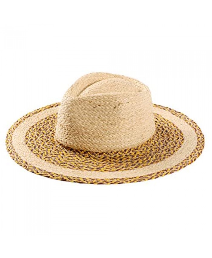 Women's Straw Hat Wide Brim Panama Hats Fedora Sun Hat Summer UV Protection UPF50+ Beach Cap for Both Women Men
