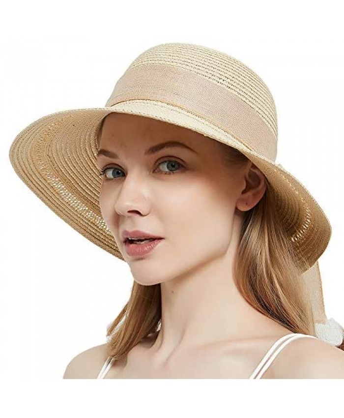 Women's Straw Sun Hat Multicolor Foldable Roll Up Cap for Women Girls Accessories Summer Beach Outdoor Activities
