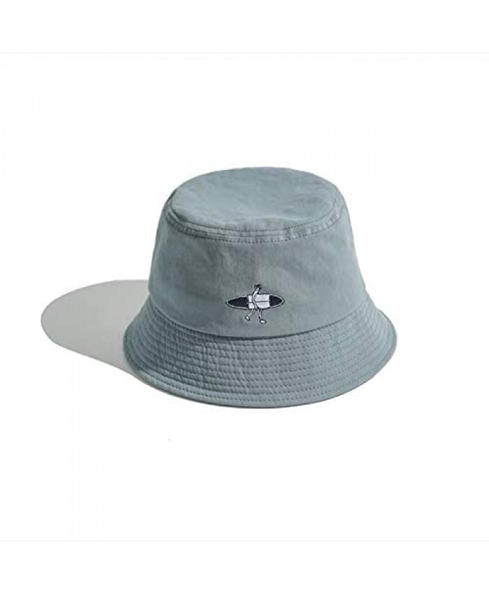 Croogo Unisex Fashion Embroidered Bucket Hat Summer Fisherman Cap Travel Beach Visor Outdoor Cap Plain Bucket Sun Caps