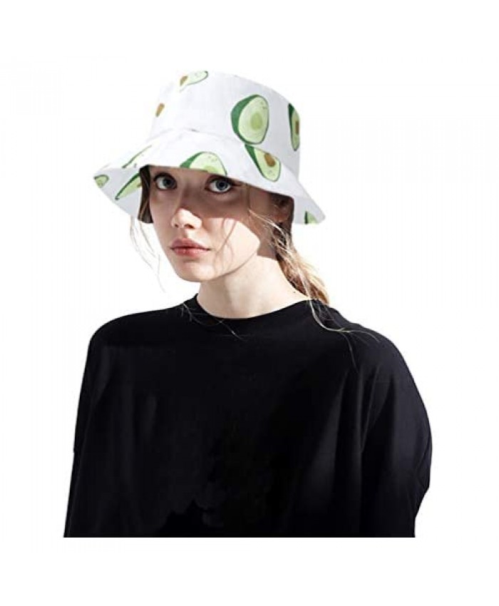 DOCILA Fashion Fruit Bucket Hat for Women Trendy Strawberry Painted Foldable Summer Cotton Fisherman Sun Caps