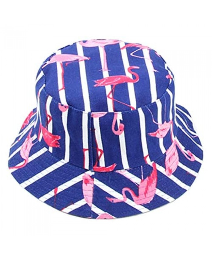 Flamingo Bucket-Hat Sun Protection Fishing-Reversible Summer Outdoor