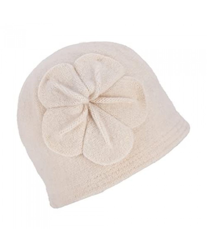 Lawliet Womens Gatsby 1920s Winter Wool Cap Beret Beanie Bucket Floral Hat A289