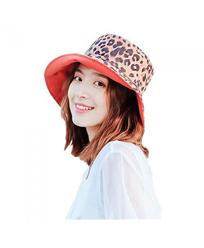 LYBAIN Leopard Print Bucket Hat Fashion Reversible Design Packable Sun Hat