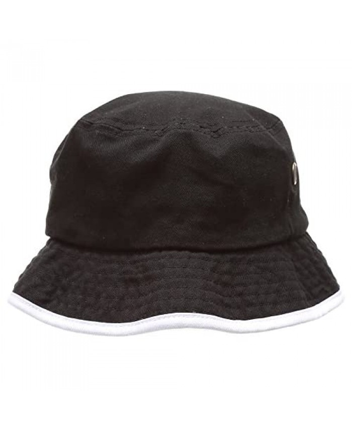 MIRMARU Summer Adventure Foldable 100% Cotton Stone-Washed Bucket hat with Trim.