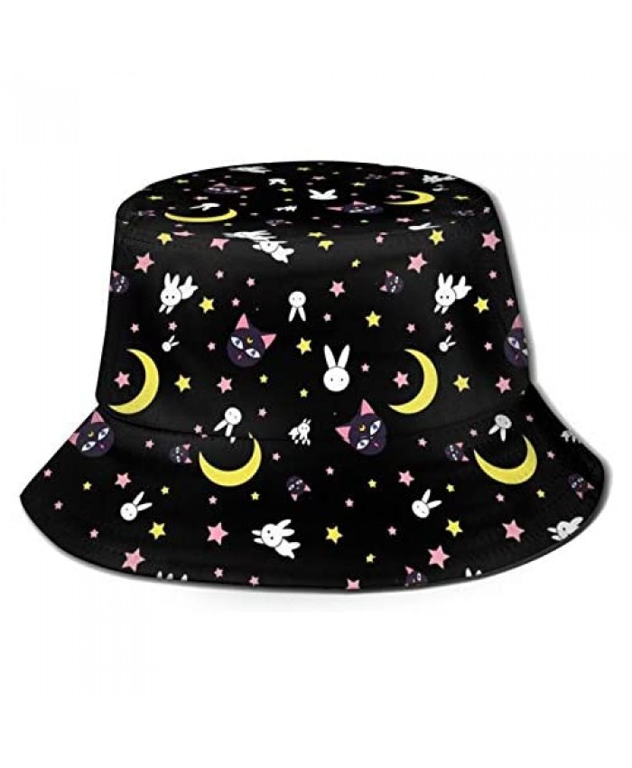 Moon Sailor Element Unisex Bucket Hat Summer Travel Beach Sun Hats Outdoor Cap