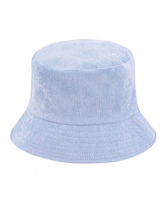 Surkat Cotton Solid Color Bucket Hat Vintage Fisherman Cap Sun Protection Hat
