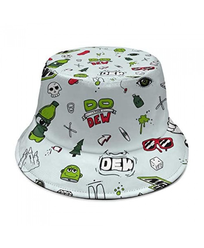 Travel Printing Sunshade Bucket Hat One Size Loose Daily Big Brimmed Cap Gift