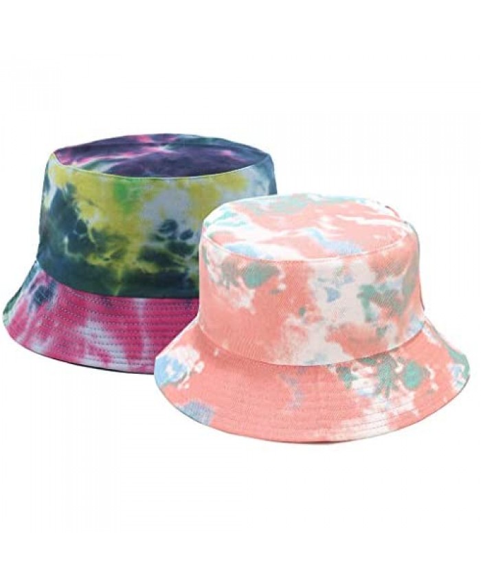 Women’s Bucket-Hats Tie-Dye Reversible - Sun-Hat for Summer