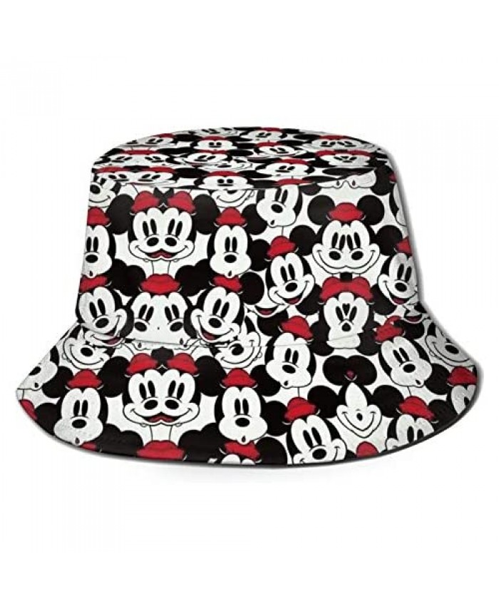 WOMFUI Anime Mickey Fisherman Hats Summer Beach Bucket Cap Unisex Sun Hat for Outdoor Sports
