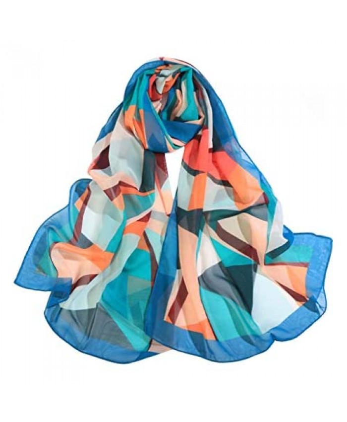 Acotavie Scarfs for Women Chiffon Scarf Fashion Scarves Print Pattern Shawls Wraps