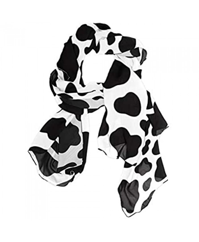 BEETTY Long Scarf Cow Print Lightweight Large Soft Scarves Lady Shawl Chiffon Silk Wrap