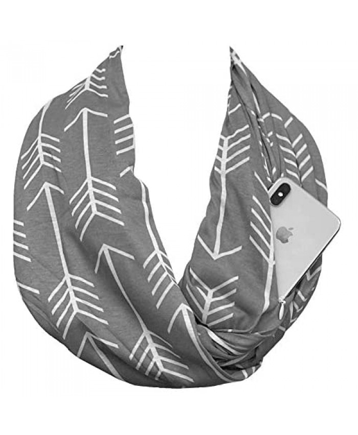 Shop Pop Fashion - Arrow Pattern Infinity Scarf with Hidden Zipper Pocket to store Phone Keys and Wallet