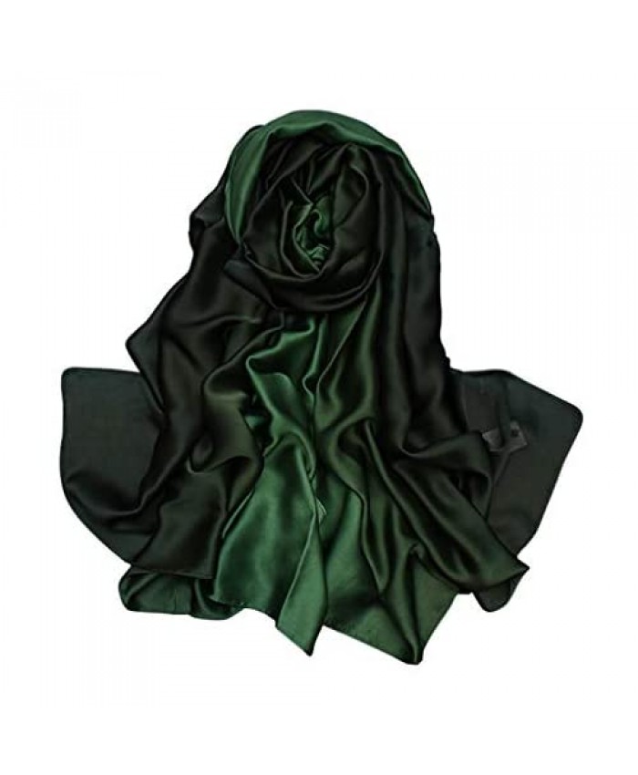 TDRFORCE Women Scarf Oversized Gradient Satin Silk Shawl Wrap Scarves Muffler Stole