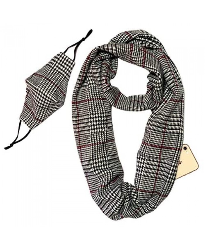 Travel Infinity Scarf with Zipper Pocket | Travel Scarf with Hidden Pocket Lightweight