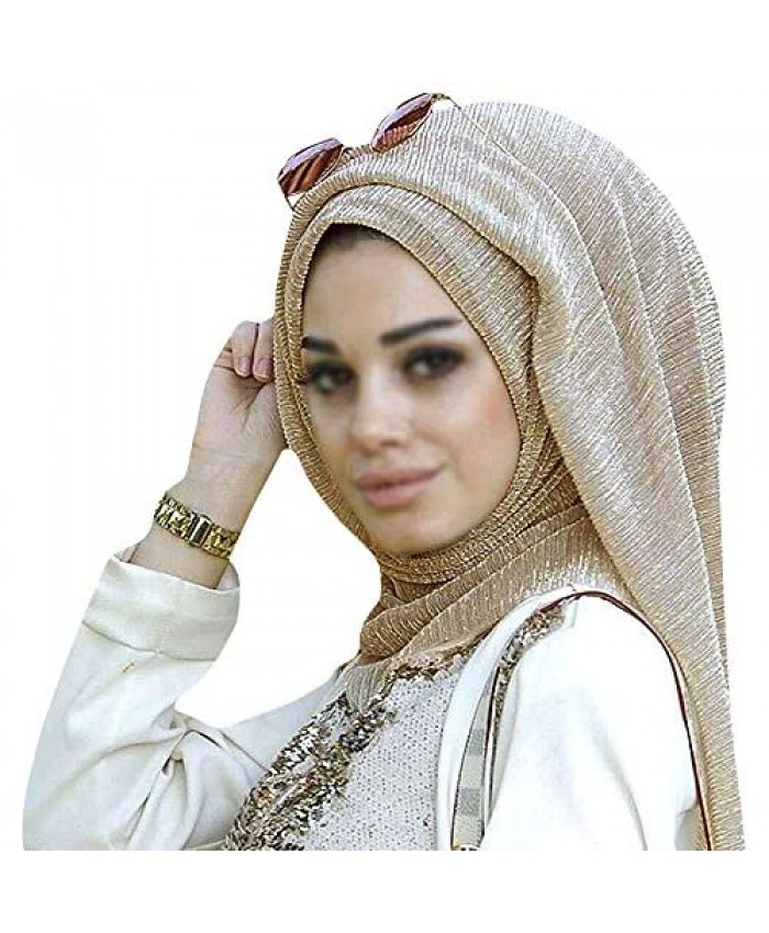 Women Solid Color Muslim Headscarf Turban Lightweight Jersey Hijab Scarf Wrap
