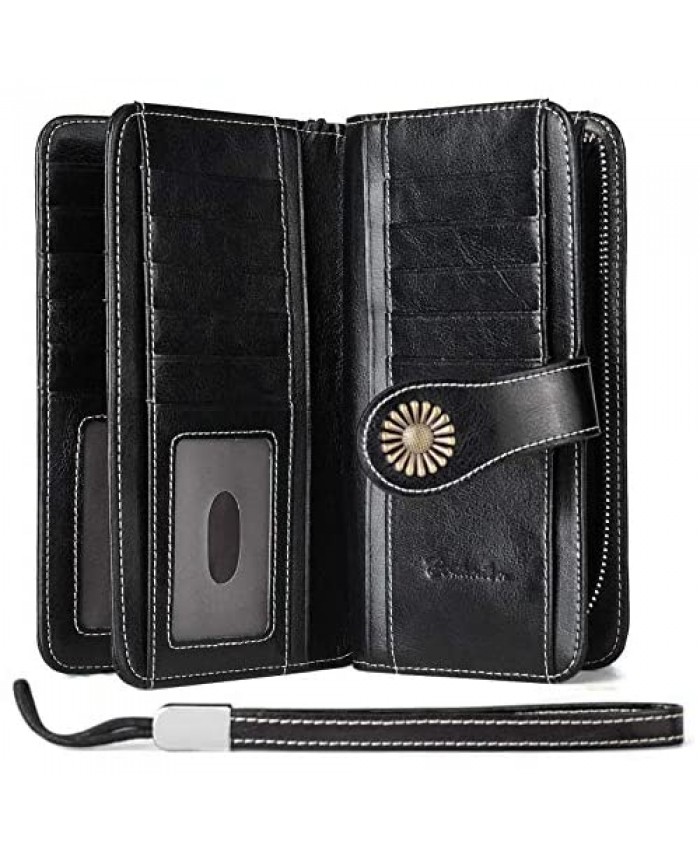 BOSTANTEN Wallets for women Genuine Leather RFID Block Cards Holder Large Purses