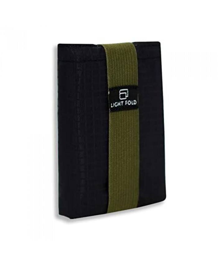 LIGHT FOLD Slim Minimalist Wallets for Men Trifold Nylon Wallet Ultra Thin Design with RFID Hold Up to 12 Cards & Cash