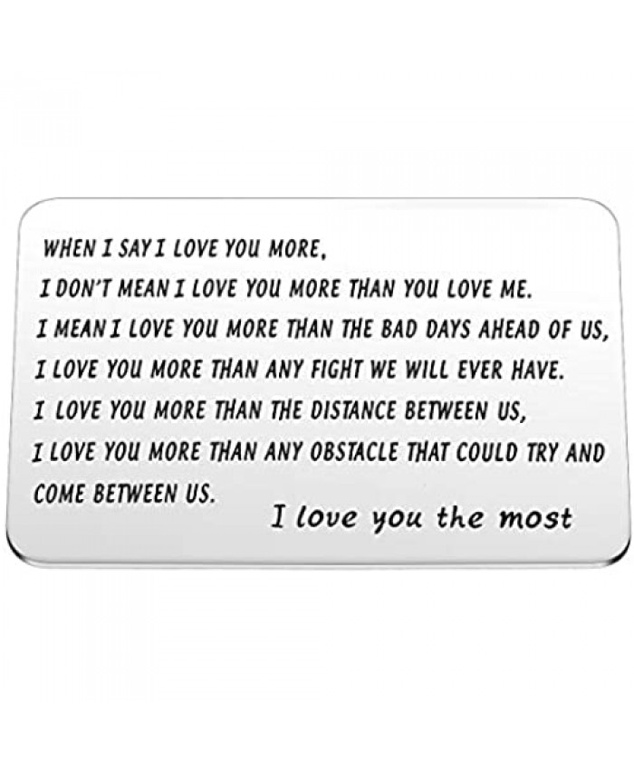 MIXJOY for Men I Love You Most Wallet Card Insert Mini Love Note Anniversary Cards for Husband Boyfriend
