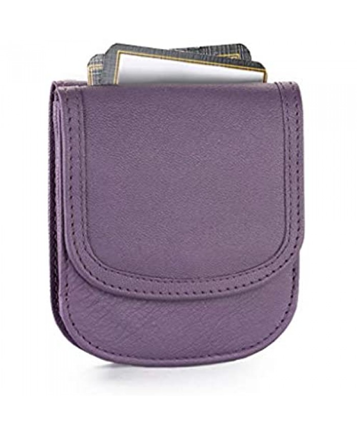 Taxi Wallet - Soft Leather Purple – A Simple Compact Front Pocket Folding Wallet that holds Cards Coins Bills ID – for Men & Women