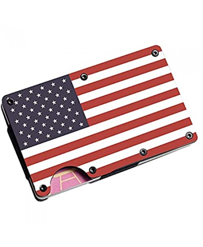 USA Flag Aluminum / Stainless Steel Money Clip Wallet Credit Card Holder Wallets For Men Accessories Minimalist Wallet With Money Clip And Credit Card Wallet Men Metal Wallets For Men