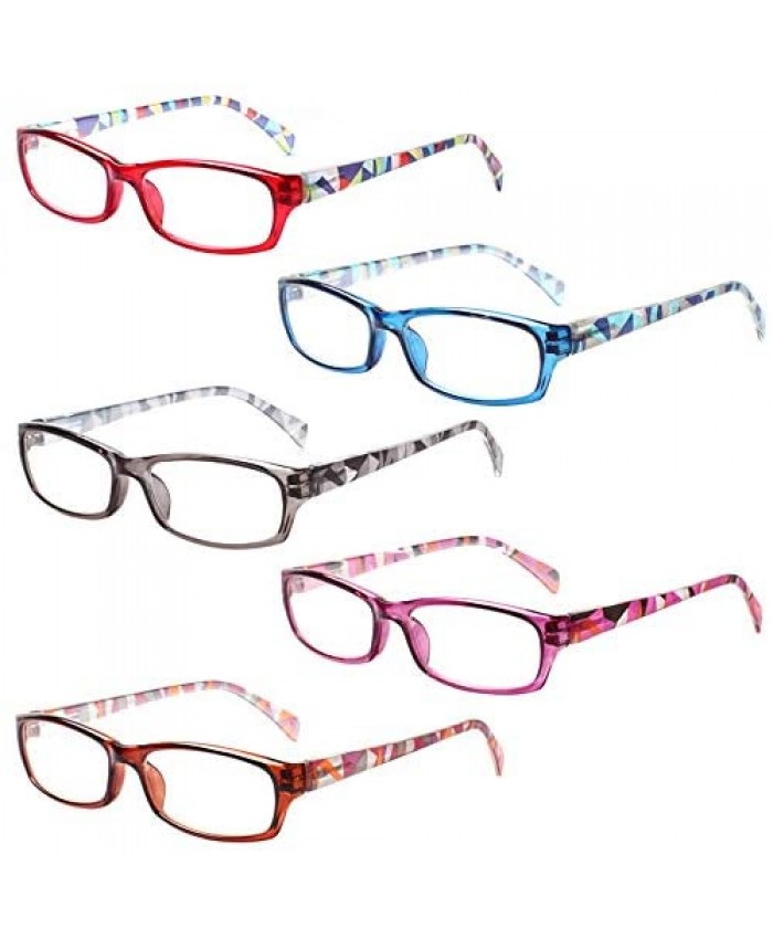5 Pairs Blue Light Blocking Glasses Computer Gaming Glasses Reading Glasses for Women Anti Eyestrain Anti UV Readers