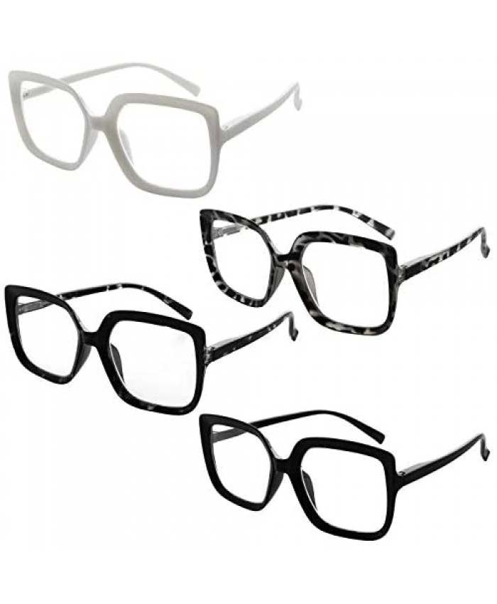 Eyekepper Reading Glasses for Women 4-Pack Large Frame Readers Eyeglasses Oversize
