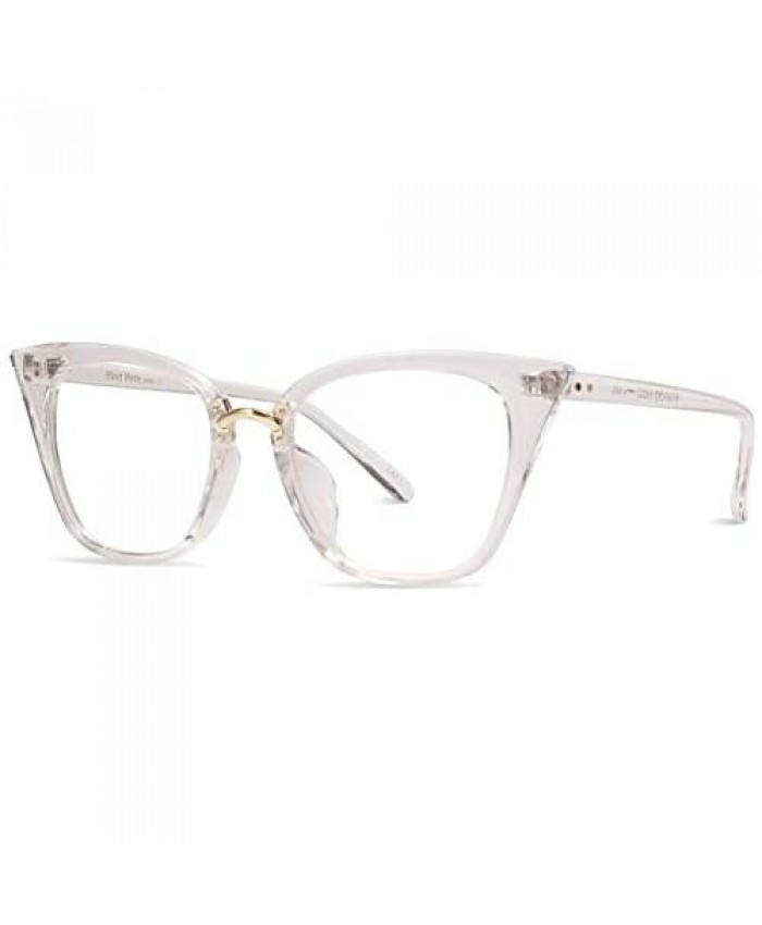 Poxas Mod Fashion Glasses Frames Cat Eye Eyeglasses For Womens Clear Lens