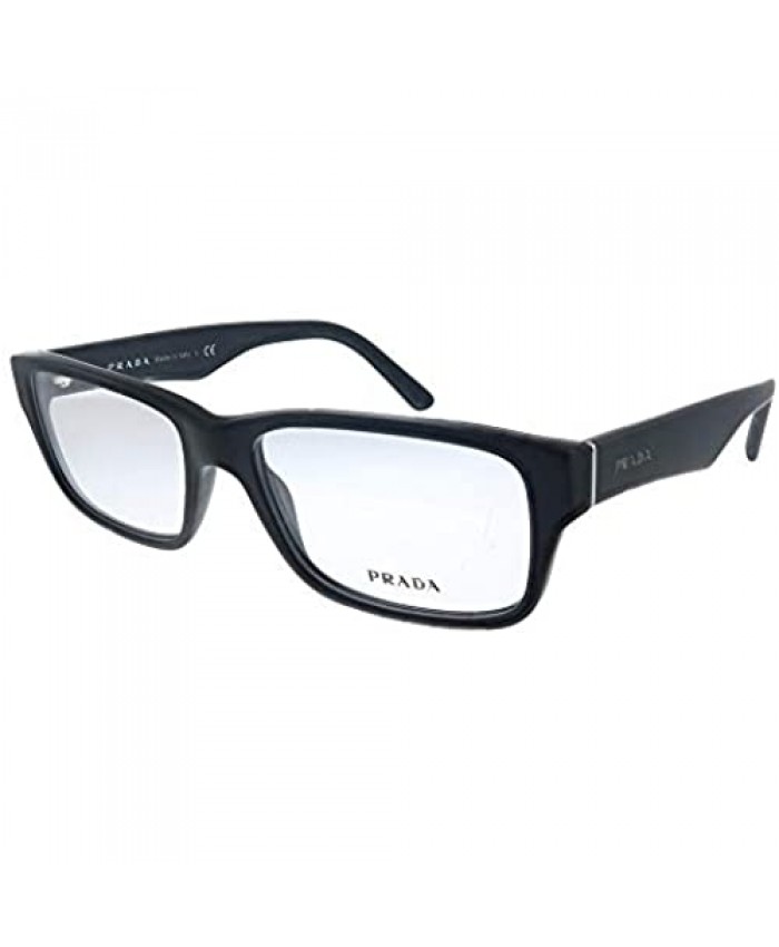 Prada Heritage PR 16MV 1BO1O1 Matte Black Plastic Rectangle Eyeglasses 53mm
