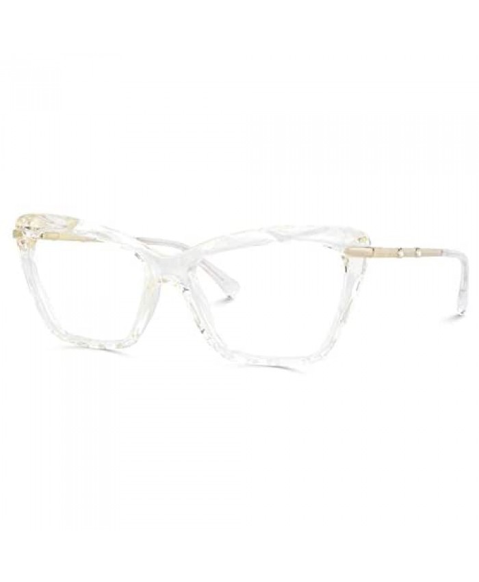 Voogueme Cat Eye Transparent Crystal Blue Light Blocking Glasses Eyeglasses for Women Annie VFP0270-04