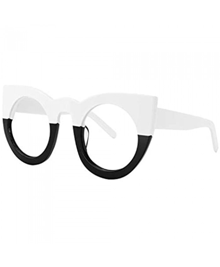 Voogueme Cat Eye White/Black Blue Light Blocking Glasses for Women Cadence VFP0290-03