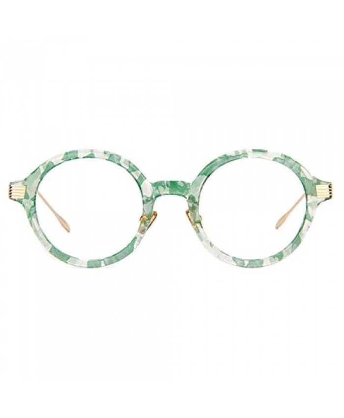 Zeelool Retro Floral Round Blue Light Blocking Glasses for Women TR90 Eyewear Dylan FP0174